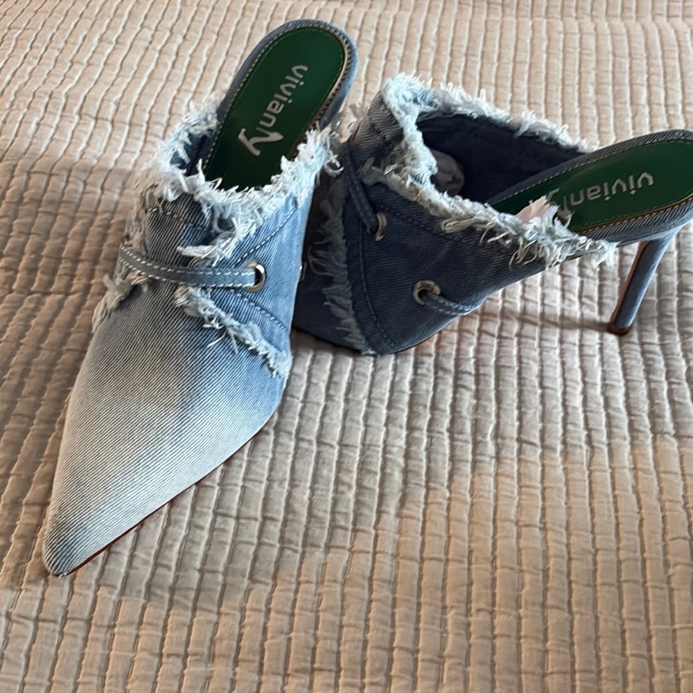 Viviana Blue Mules Stylish Comfort
